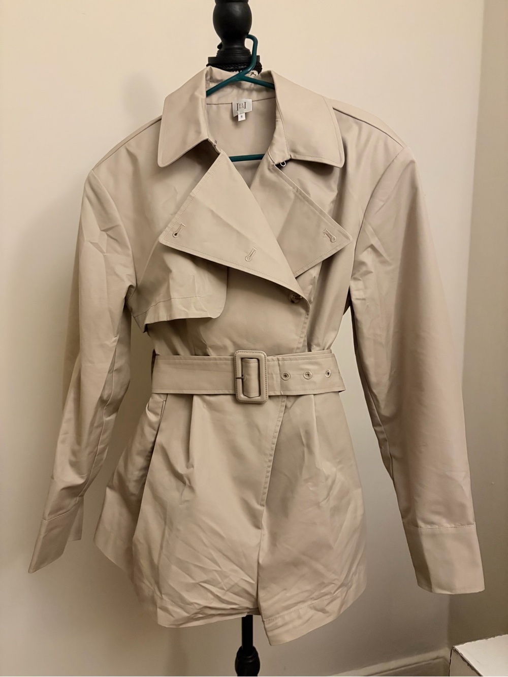 Helsa—Khaki Trench Coat Jumpsuit/Romper, Sz S, MINT - Picture 15 of 16